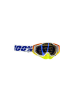 Goggles with nose protection for motocross helmets in yellow/white color, designed to provide clear vision, shield from debris, and offer added safety and style during off-road riding.