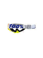 Goggles with nose protection for motocross helmets in yellow/white color, designed to provide clear vision, shield from debris, and offer added safety and style during off-road riding.
