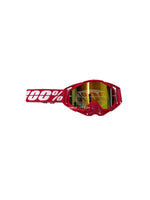 Goggles with nose protection for motocross helmets in red/yellow color, designed to provide clear vision, shield from debris, and offer added safety and style during off-road riding.