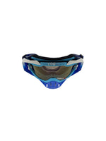 Goggles with nose protection for motocross helmets in blue color, designed to provide clear vision, shield from debris, and offer added safety and style during off-road riding.