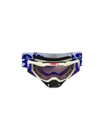 Goggles with nose protection for motocross helmets in black/blue color, designed to provide clear vision, shield from debris, and offer added safety and style during off-road riding.