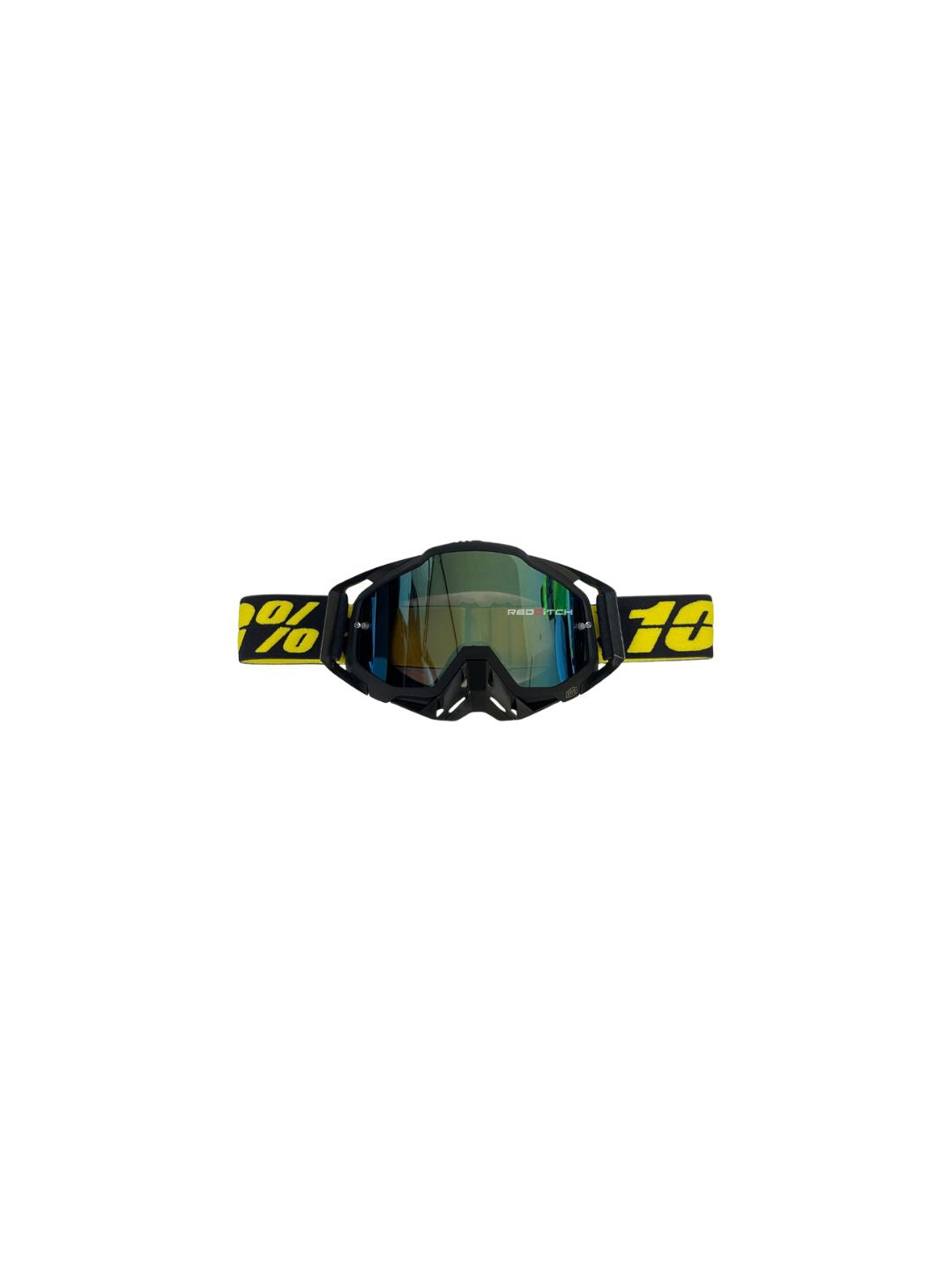Goggles with nose protection for motocross helmets in yellow/black color, designed to provide clear vision, shield from debris, and offer added safety and style during off-road riding.