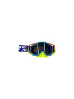 Goggles with nose protection for motocross helmets in yellow/blue color, designed to provide clear vision, shield from debris, and offer added safety and style during off-road riding.