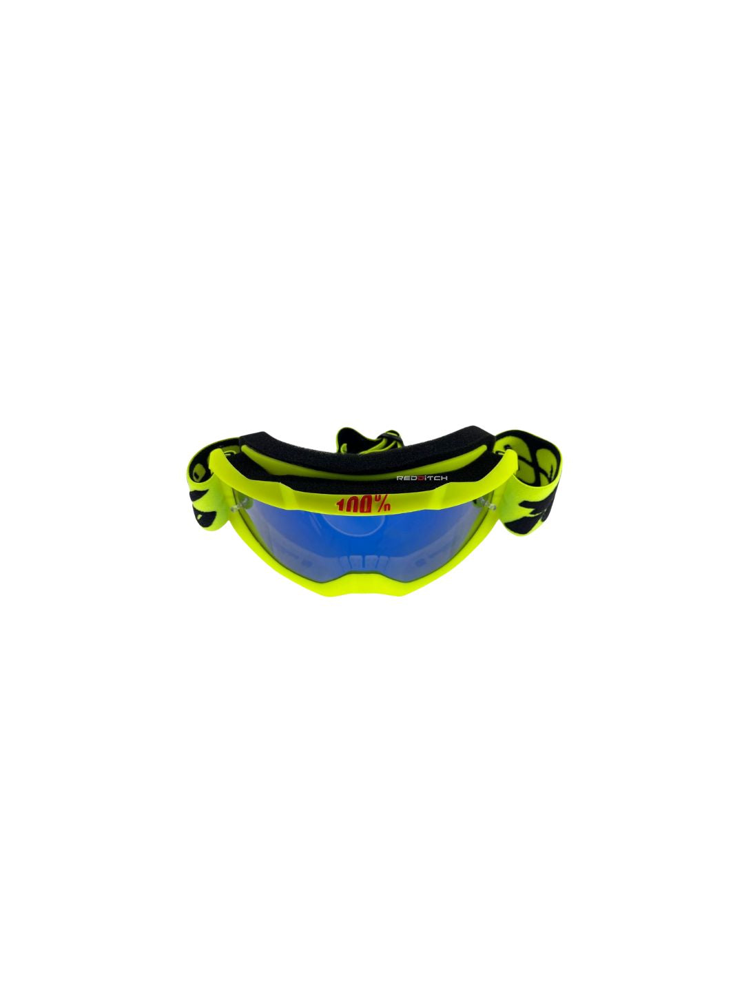 Goggles with nose protection for motocross helmets in green/black color, designed to provide clear vision, shield from debris, and offer added safety and style during off-road riding.