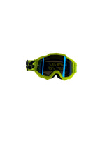 Goggles with nose protection for motocross helmets in green/black color, designed to provide clear vision, shield from debris, and offer added safety and style during off-road riding.