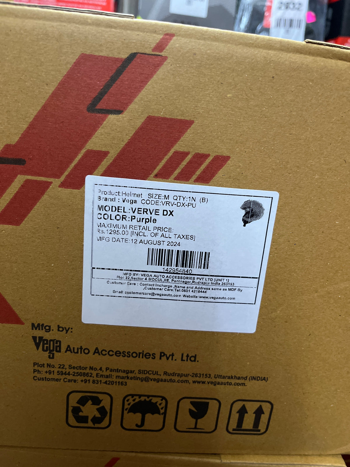 **Vega Verve DX Helmet Purple** – A lightweight and stylish open-face helmet designed for comfort and safety. Perfect for daily rides with a sleek purple finish.