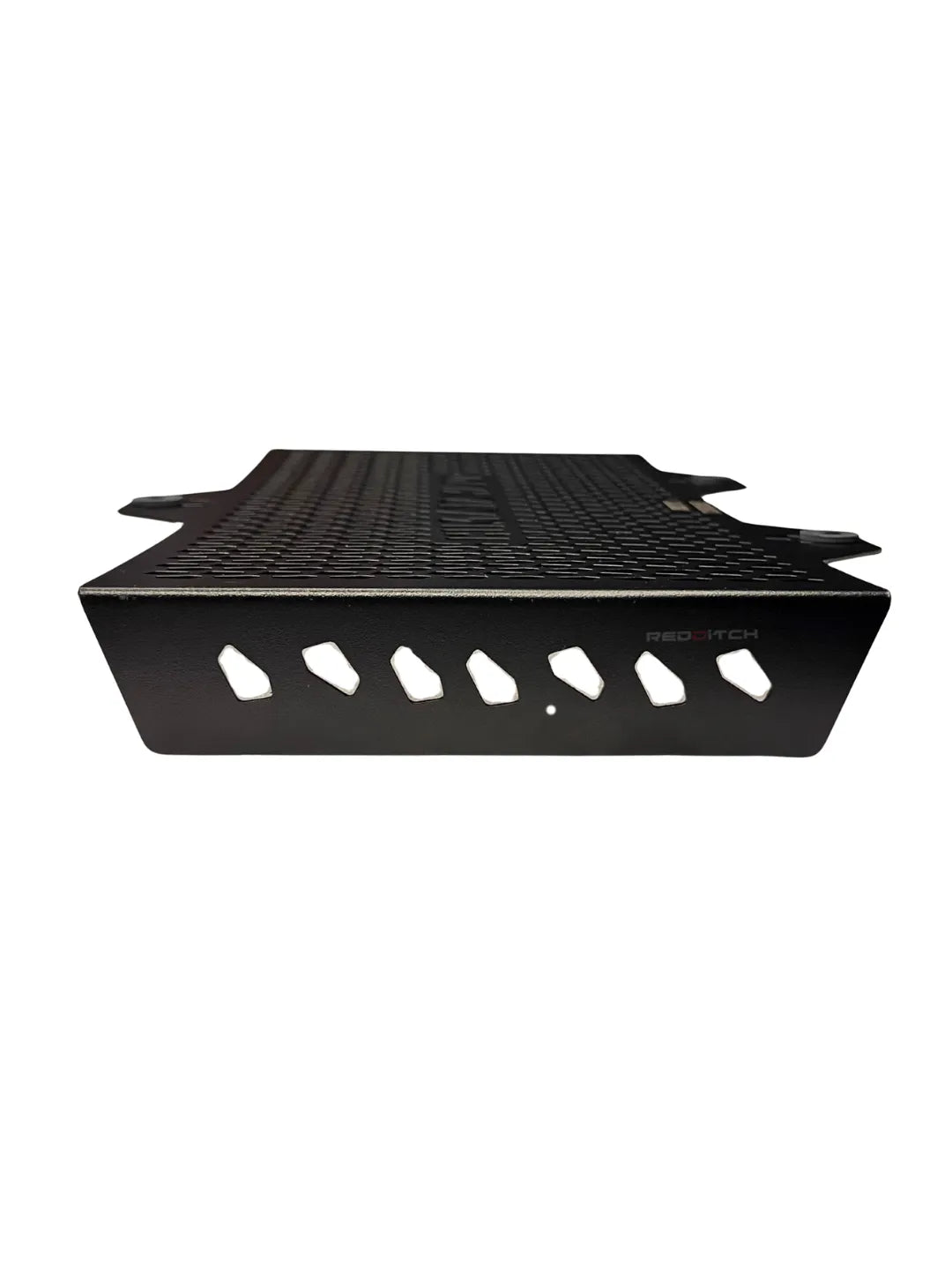 Black grill basket on a white background