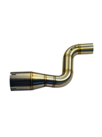 Metallic exhaust pipe on a white background