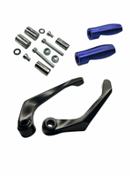 Mechanical parts including levers and bolts on a white background