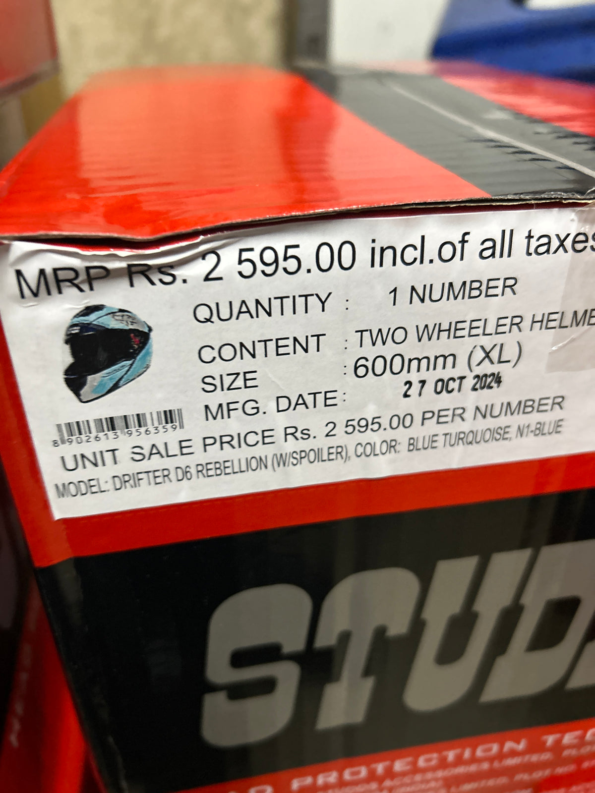 DRIFTER D6 REBELLION BLUE TURQUOISE N1 BLUE – Premium motorcycle helmet with a striking blue and turquoise design. Provides superior protection, comfort, and a secure fit for every ride. Available at the **best helmet shop in India**.