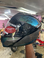 DRIFTER D6 REBELLION BLACK CHAMELEON N1 BLUE – High-quality motorcycle helmet with a unique black chameleon and blue design. Offers superior protection, comfort, and a secure fit for every ride. Available at the **best helmet shop in India**.