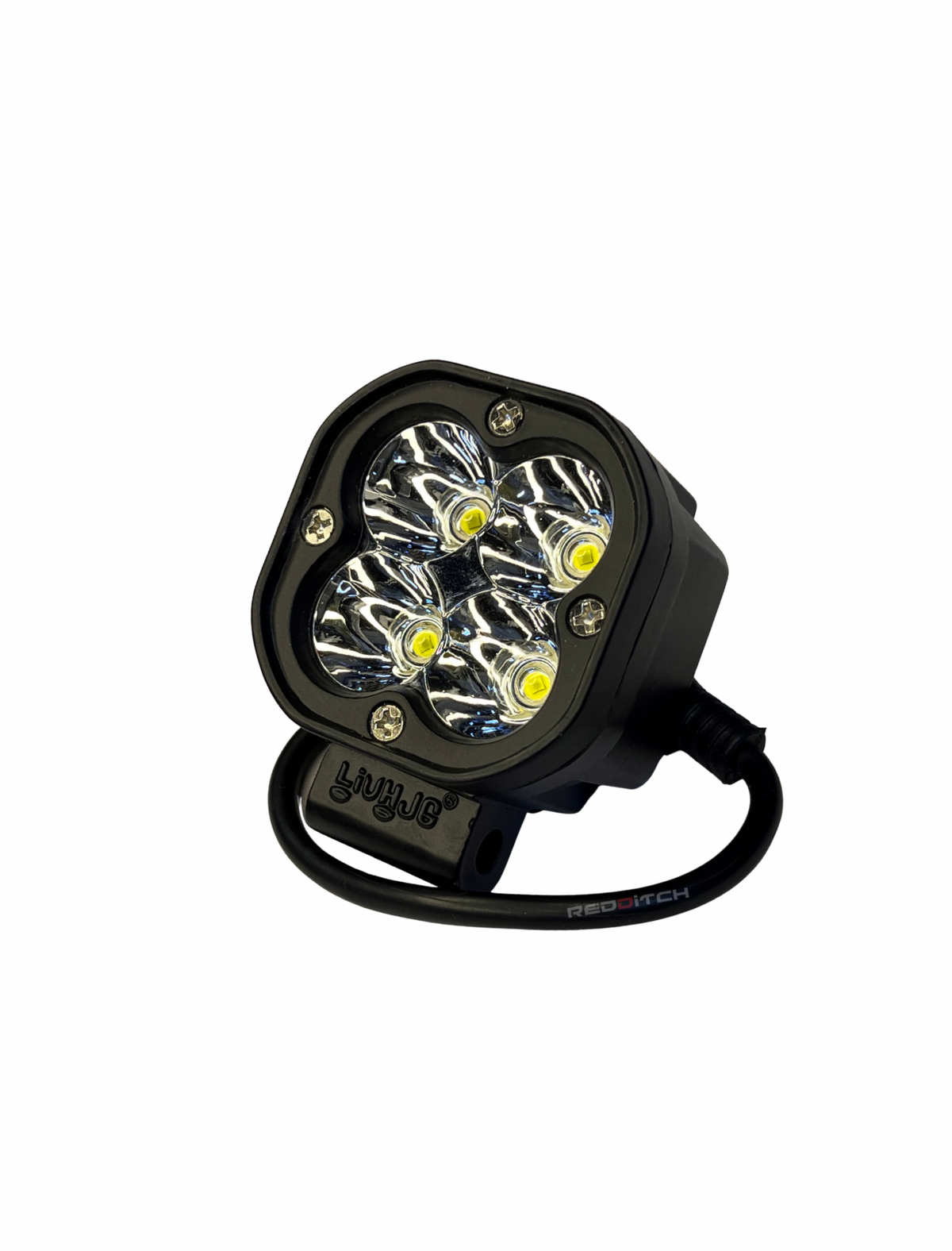 LIU HJG SQUARE FOG WHITE/YELLOW WITH YELLOW CAP AND WITH WIRING HARNESS (set of 2pcs)