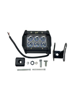 6 LED White Plain Fog Light by HJG, designed for motorcycles, offering bright white illumination for improved visibility and safety in foggy or low-light conditions.