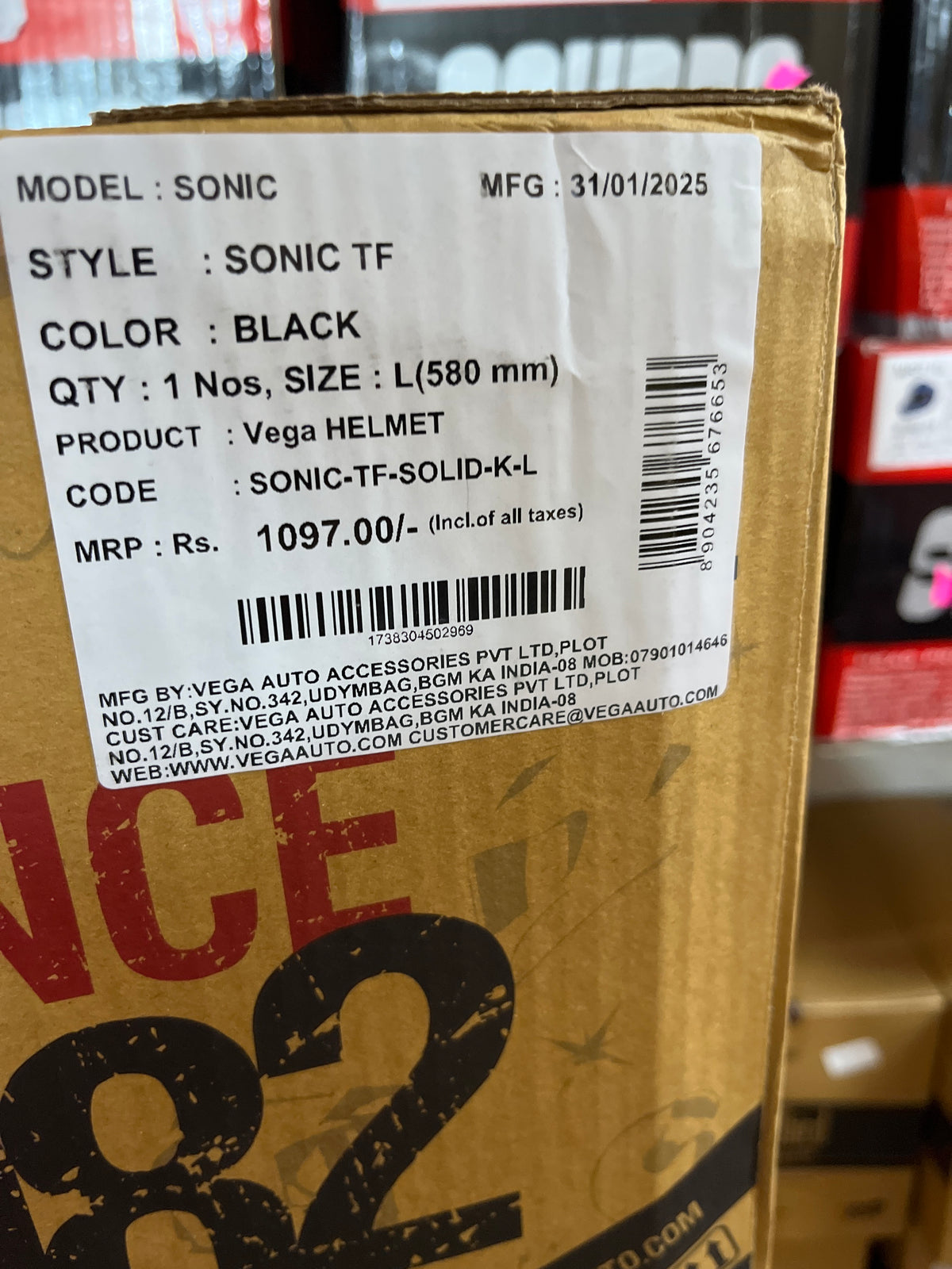 Vega Sonic TF Black Helmet offers a stylish design with durable protection and a comfortable fit for daily rides.