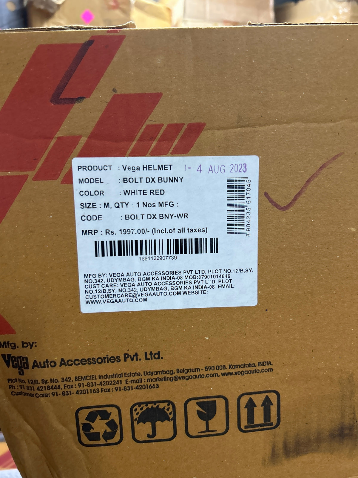 VEGA BOLT DX BUNNY WHITE RED