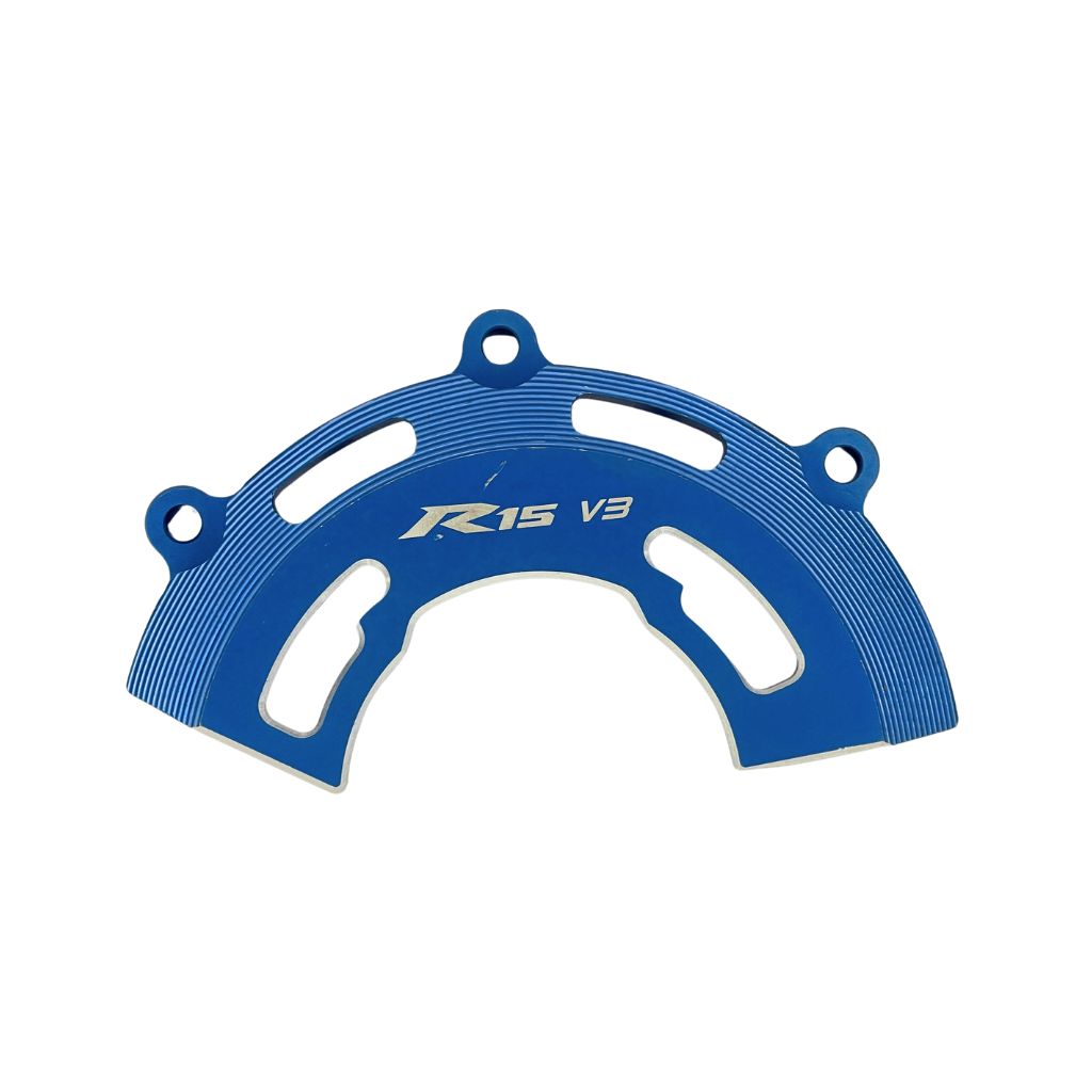 R15 V3 Engine Guard in blue color, offering robust protection for the engine and lower body while adding a stylish touch to your motorcycle.