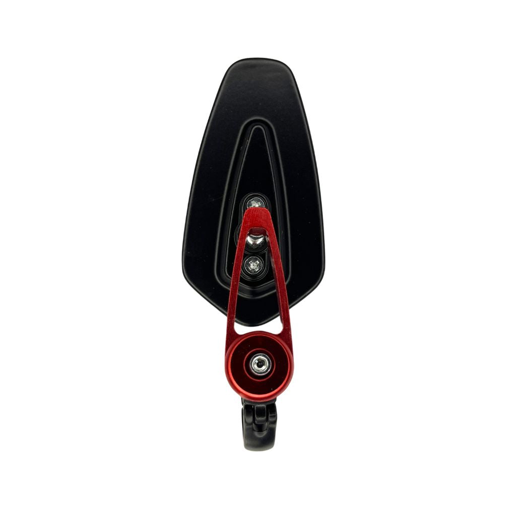 ADJUSTABLE GT MIRROR TRIANGLE BLACK with CNC COLOURED CLAMP