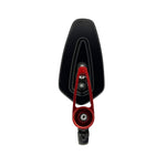 ADJUSTABLE GT MIRROR TRIANGLE BLACK with CNC COLOURED CLAMP