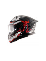 Axor Apex Venom Marvel Edition motorcycle helmet featuring a bold Venom design with premium safety features, aerodynamic structure, and superior comfort for every ride.