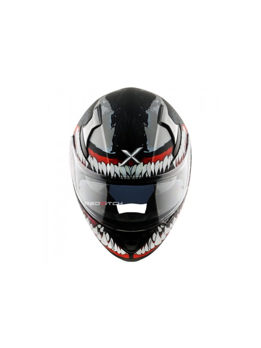 Axor Apex Venom Marvel Edition motorcycle helmet featuring a bold Venom design with premium safety features, aerodynamic structure, and superior comfort for every ride.