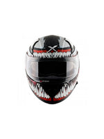 Axor Apex Venom Marvel Edition motorcycle helmet featuring a bold Venom design with premium safety features, aerodynamic structure, and superior comfort for every ride.