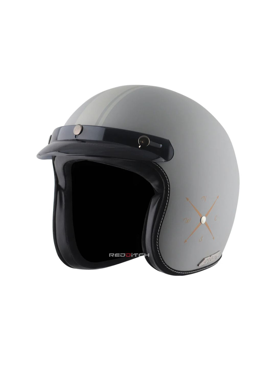 AXOR Retro Jet Open Face Helmet, a stylish and classic open-face helmet offering great comfort and protection, designed with a retro look for urban riders, featuring a lightweight build and excellent ventilation.