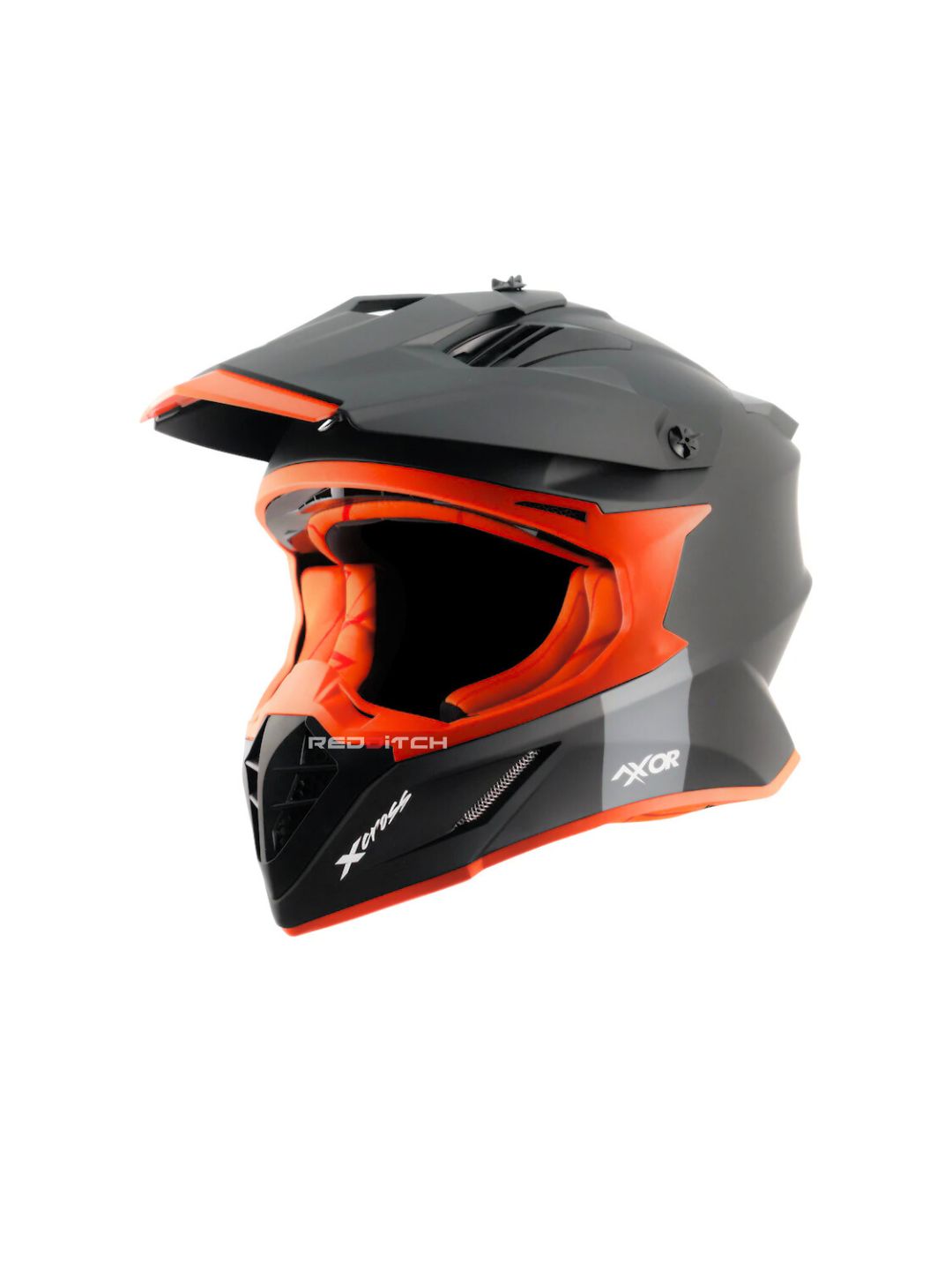 xor X-Cross Single Color Motocross Helmet without Visor, designed for off-road enthusiasts, offering a lightweight, durable shell with advanced safety features and a bold, minimalistic style