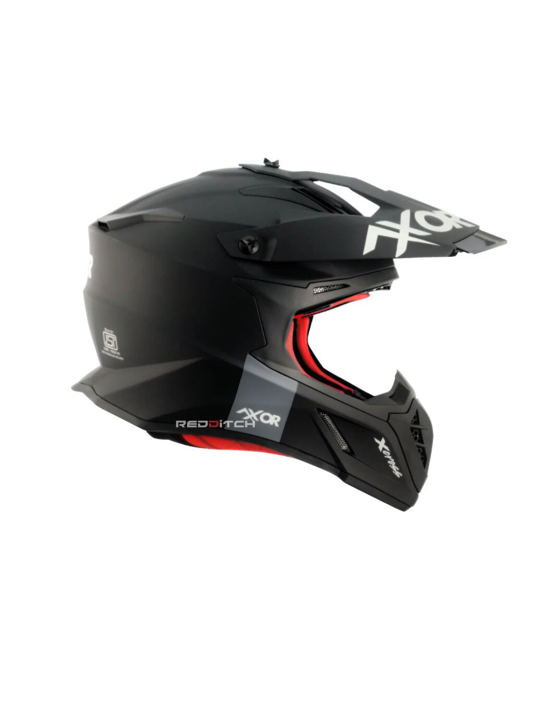 xor X-Cross Single Color Motocross Helmet without Visor, designed for off-road enthusiasts, offering a lightweight, durable shell with advanced safety features and a bold, minimalistic style