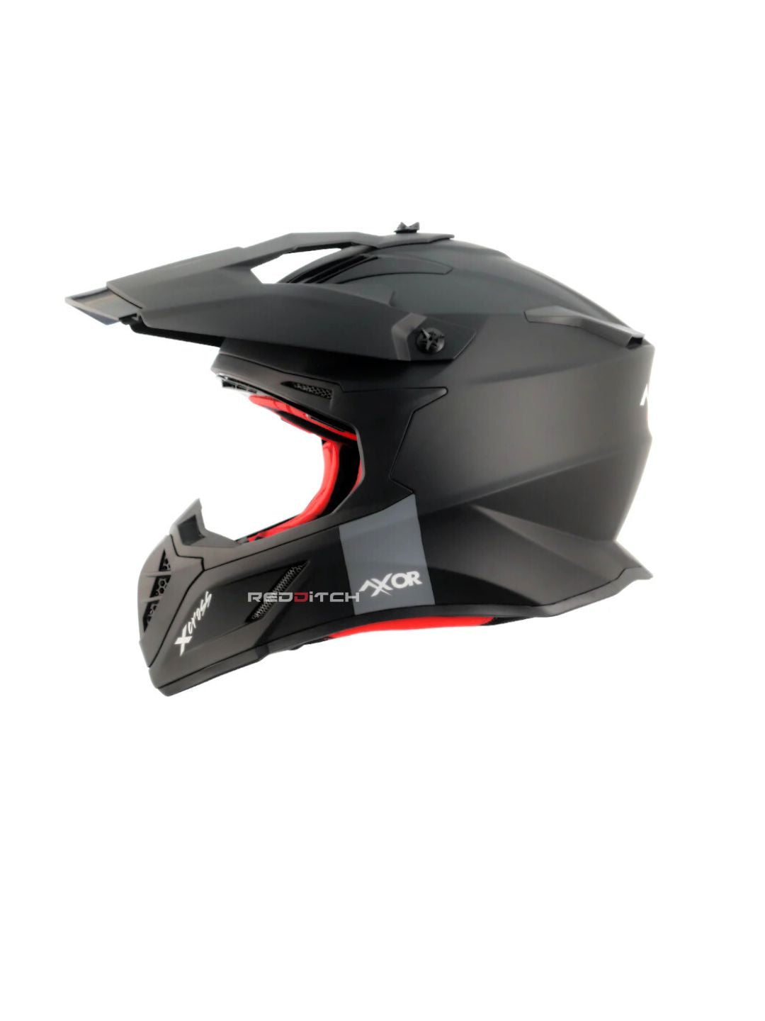 xor X-Cross Single Color Motocross Helmet without Visor, designed for off-road enthusiasts, offering a lightweight, durable shell with advanced safety features and a bold, minimalistic style