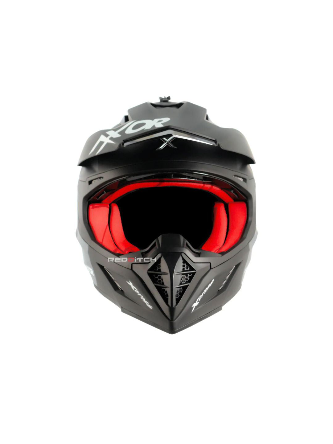 xor X-Cross Single Color Motocross Helmet without Visor, designed for off-road enthusiasts, offering a lightweight, durable shell with advanced safety features and a bold, minimalistic style