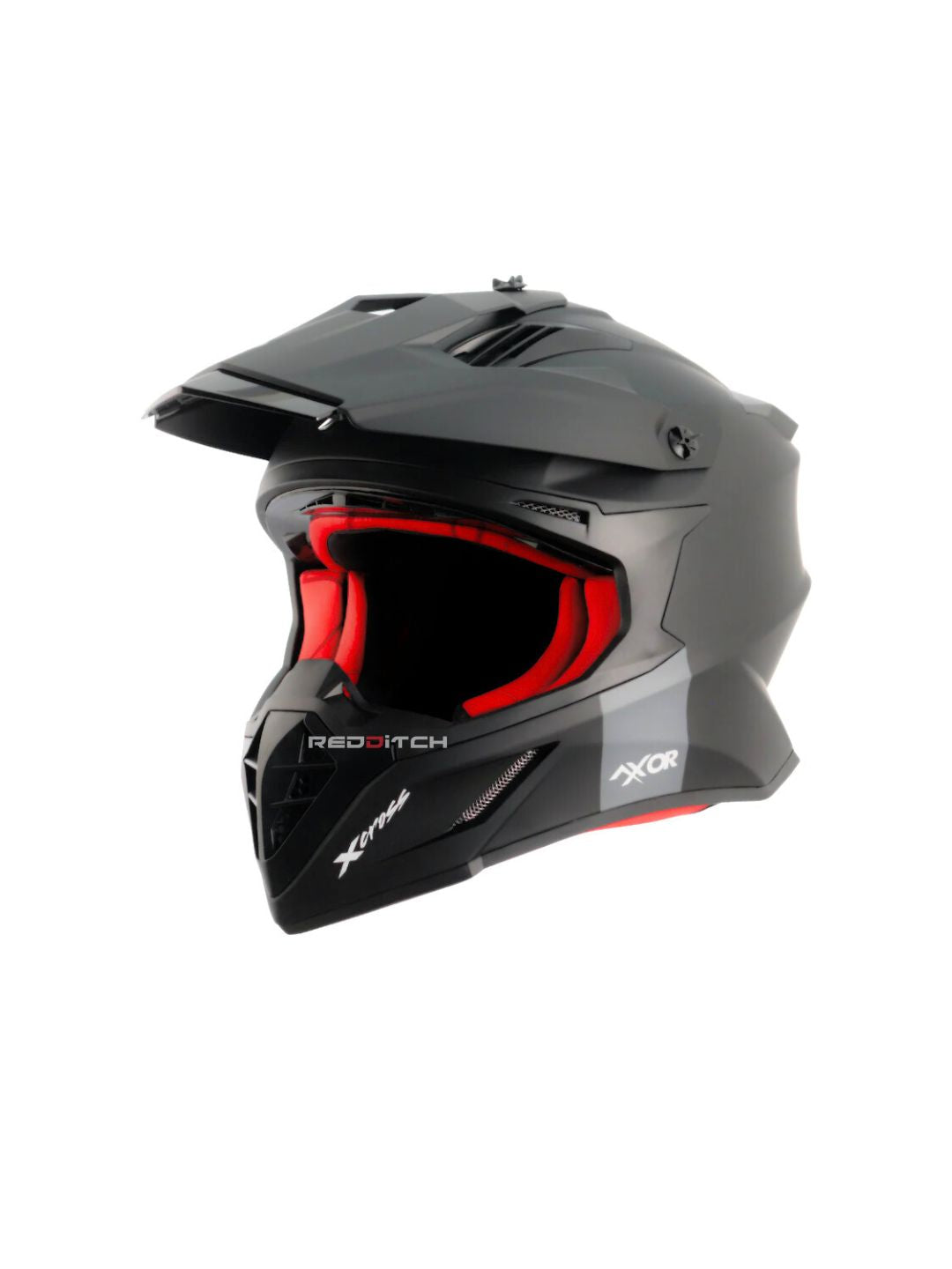 xor X-Cross Single Color Motocross Helmet without Visor, designed for off-road enthusiasts, offering a lightweight, durable shell with advanced safety features and a bold, minimalistic style