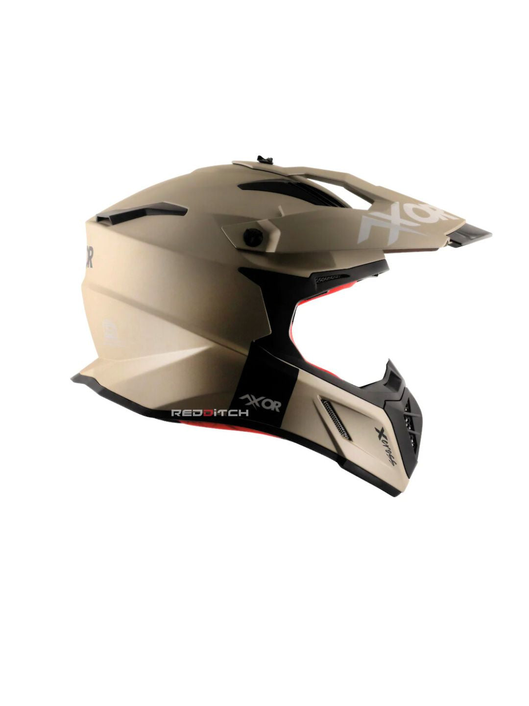 xor X-Cross Single Color Motocross Helmet without Visor, designed for off-road enthusiasts, offering a lightweight, durable shell with advanced safety features and a bold, minimalistic style