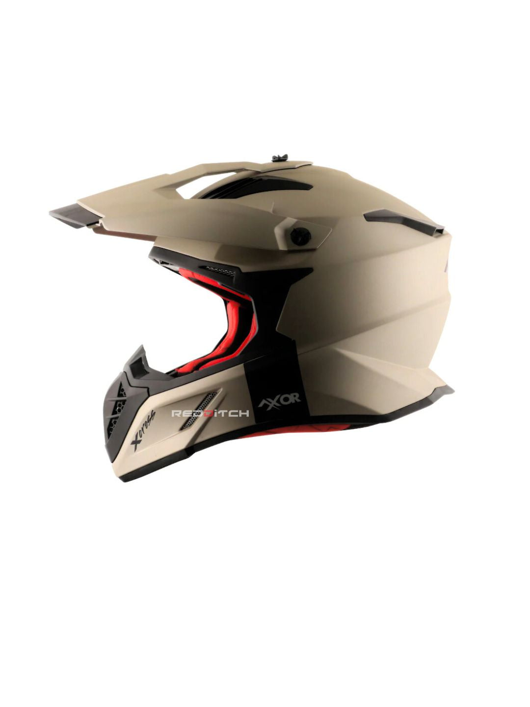 xor X-Cross Single Color Motocross Helmet without Visor, designed for off-road enthusiasts, offering a lightweight, durable shell with advanced safety features and a bold, minimalistic style