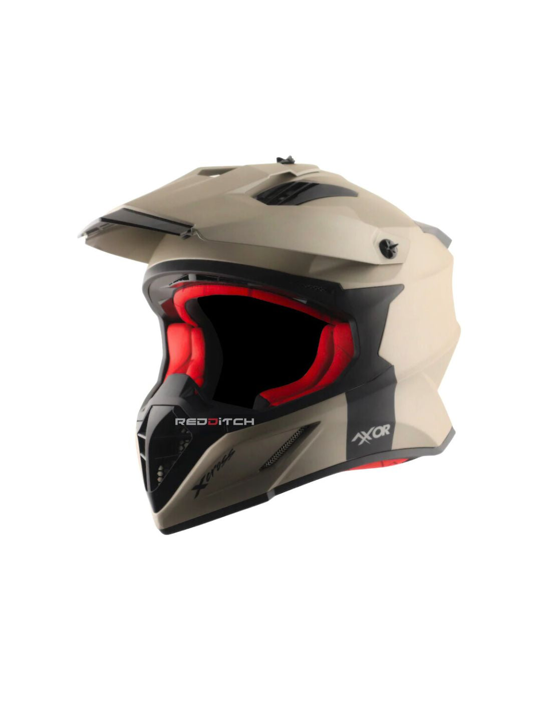xor X-Cross Single Color Motocross Helmet without Visor, designed for off-road enthusiasts, offering a lightweight, durable shell with advanced safety features and a bold, minimalistic style