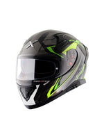 Axor Apex Roadtrip, a versatile motorcycle helmet designed for long rides, featuring stylish road-themed graphics, advanced safety features, superior ventilation, and all-day riding comfort.