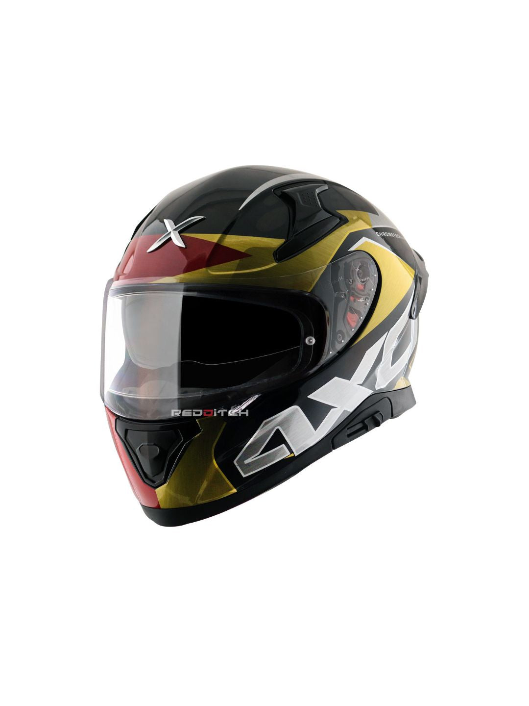 Axor Apex Chrometech Motorcycle Helmet with a striking chrome finish, advanced safety features, and aerodynamic design for enhanced protection and style