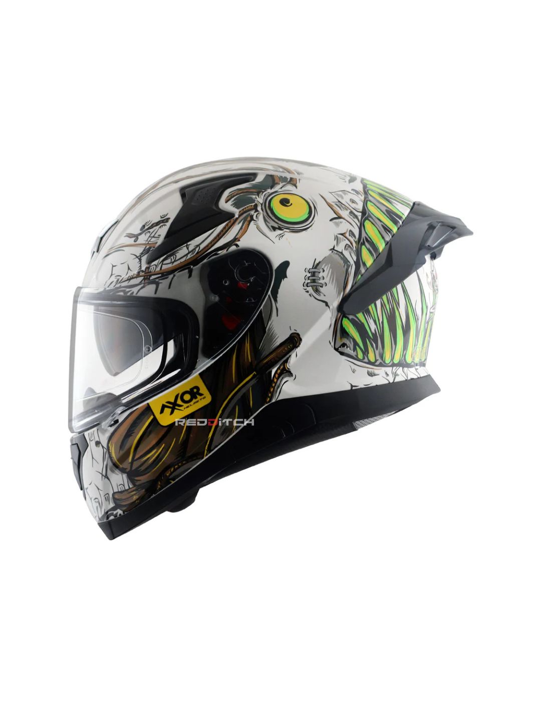 Axor Apex SeaDevil, a high-performance motorcycle helmet featuring a bold, ocean-inspired design, advanced safety features, and excellent ventilation, providing superior protection and style for riders.