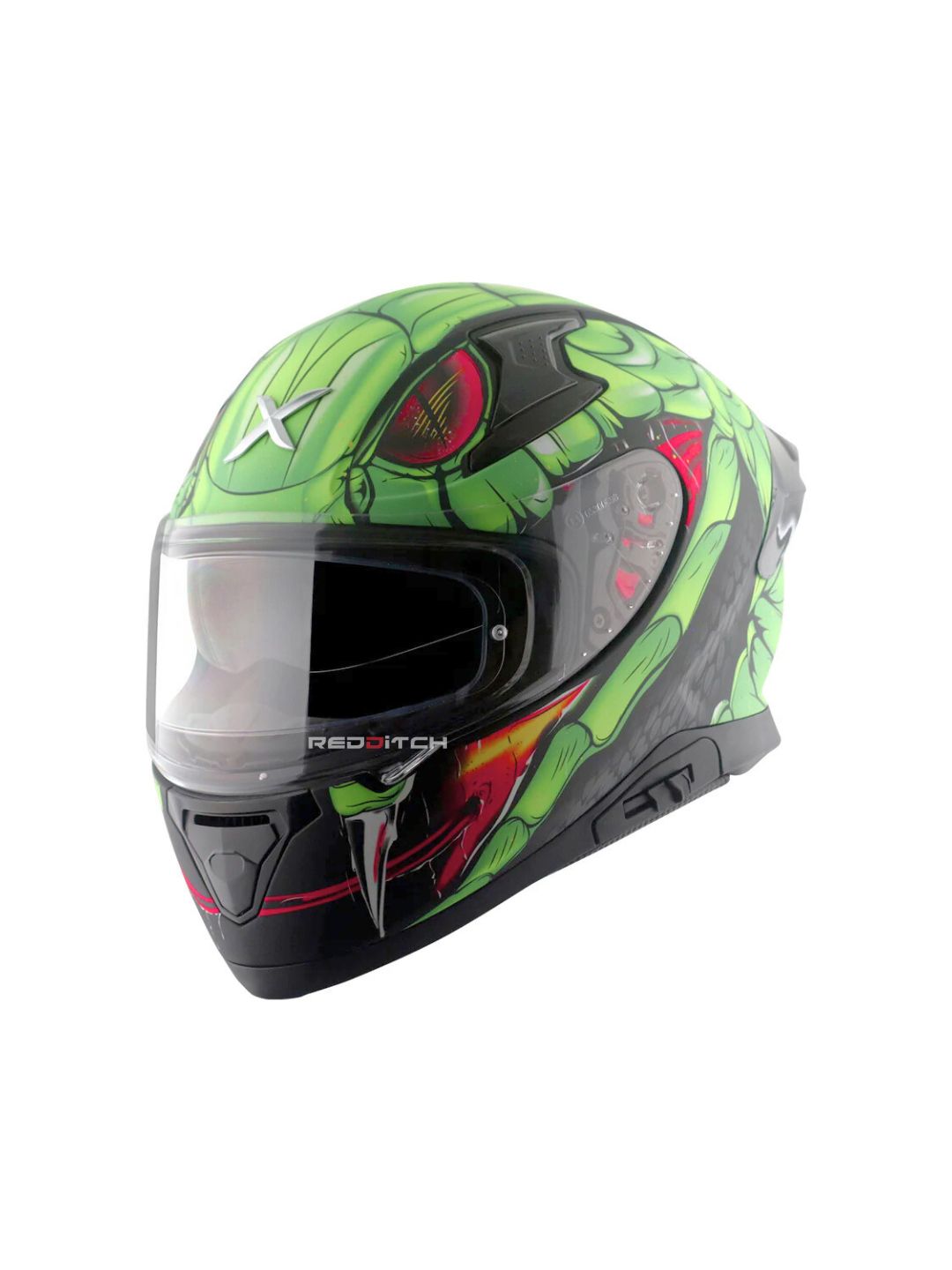 Axor Apex Venomous, a premium motorcycle helmet with a striking venom-inspired design, advanced safety features, and an aerodynamic build for optimal protection and style
