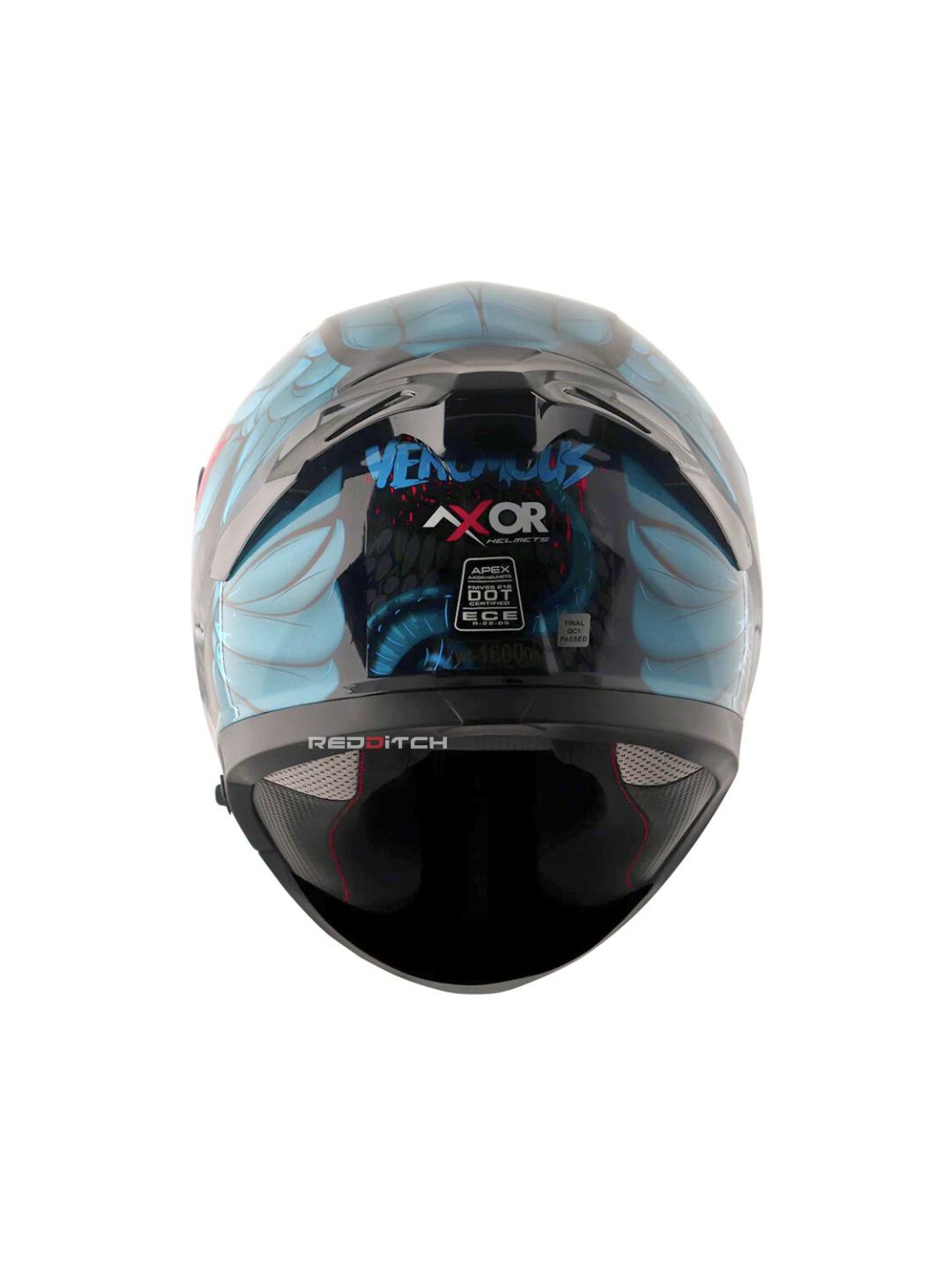 Axor Apex Venomous, a premium motorcycle helmet with a striking venom-inspired design, advanced safety features, and an aerodynamic build for optimal protection and style