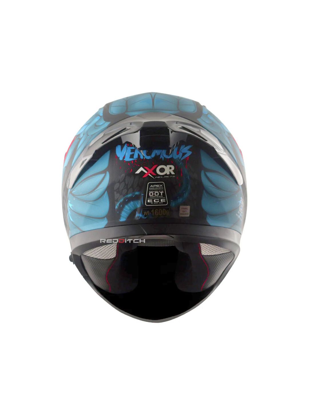 Axor Apex Venomous, a premium motorcycle helmet with a striking venom-inspired design, advanced safety features, and an aerodynamic build for optimal protection and style