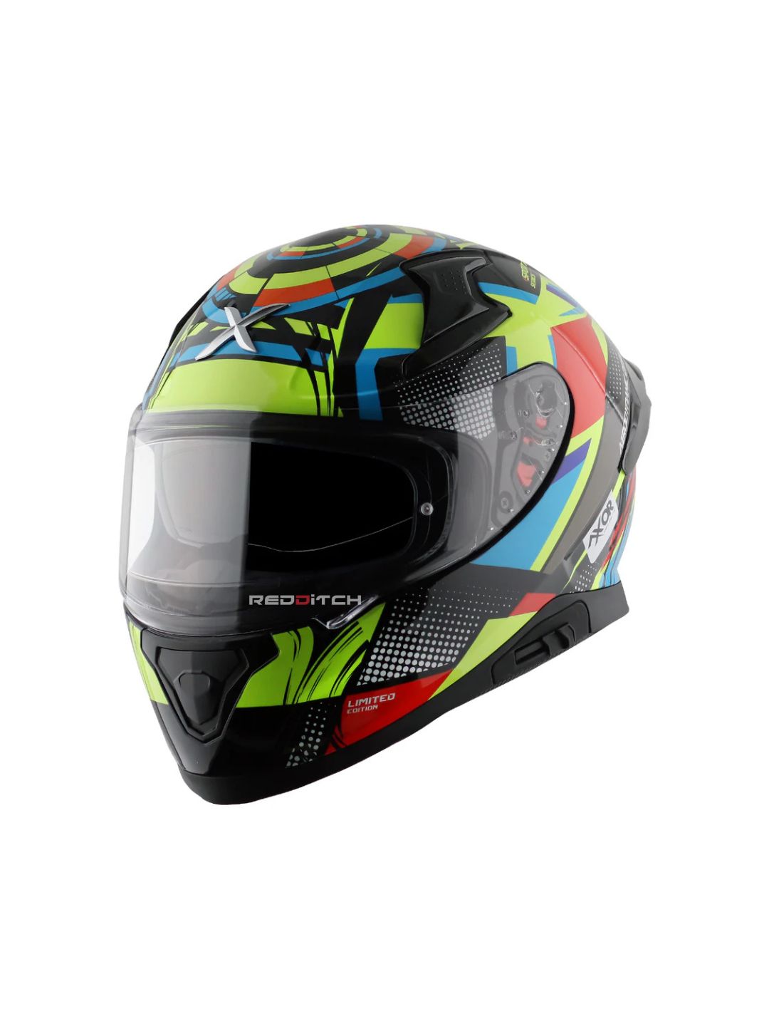 Axor Apex Vivid, a motorcycle helmet featuring a vibrant, eye-catching design with advanced safety features and superior comfort, perfect for riders who seek protection and bold style.
