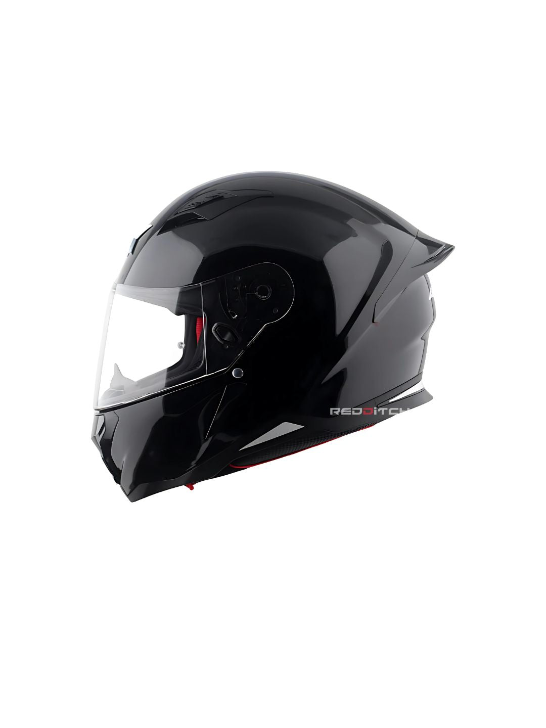 Axor Hunter Glossy Black Motorcycle Helmet with sleek finish, superior protection, and aerodynamic design, offering optimal safety and style for riders
