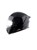Axor Hunter Glossy Black Motorcycle Helmet with sleek finish, superior protection, and aerodynamic design, offering optimal safety and style for riders