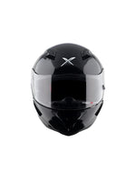 Axor Hunter Glossy Black Motorcycle Helmet with sleek finish, superior protection, and aerodynamic design, offering optimal safety and style for riders