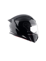 Axor Hunter Glossy Black Motorcycle Helmet with sleek finish, superior protection, and aerodynamic design, offering optimal safety and style for riders