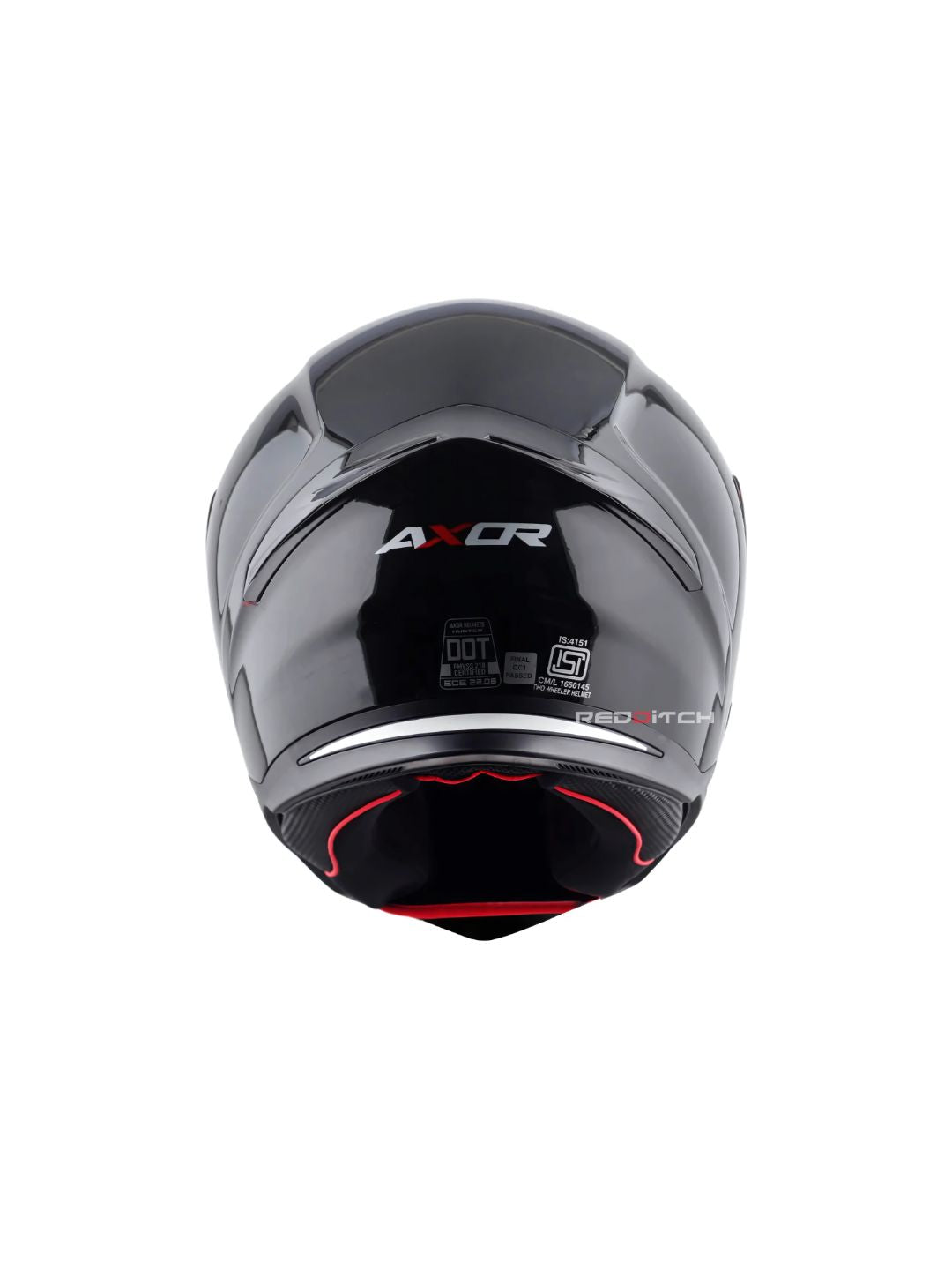 Axor Hunter Glossy Black Motorcycle Helmet with sleek finish, superior protection, and aerodynamic design, offering optimal safety and style for riders