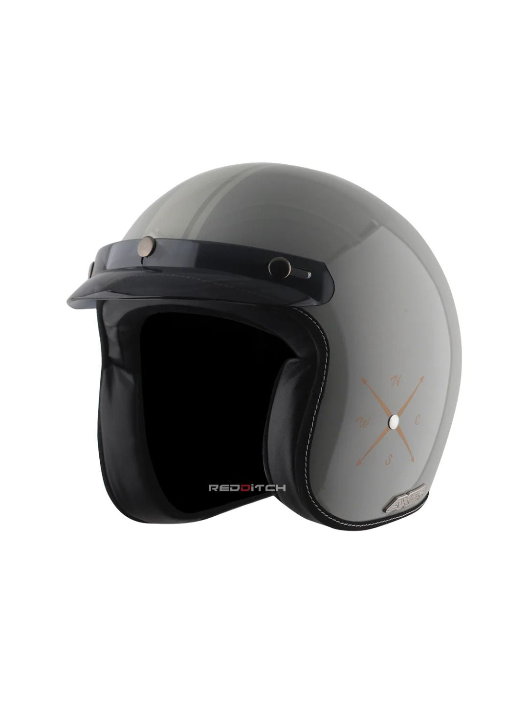 AXOR Retro Jet Open Face Helmet, a stylish and classic open-face helmet offering great comfort and protection, designed with a retro look for urban riders, featuring a lightweight build and excellent ventilation.