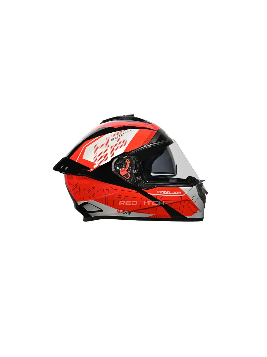 DRIFTER D6 REBELLION BLACK N2 RED – Premium motorcycle helmet with a sleek black and red design. Offers superior protection, comfort, and a stylish look for every rider. Available at the **best helmet shop in India**.