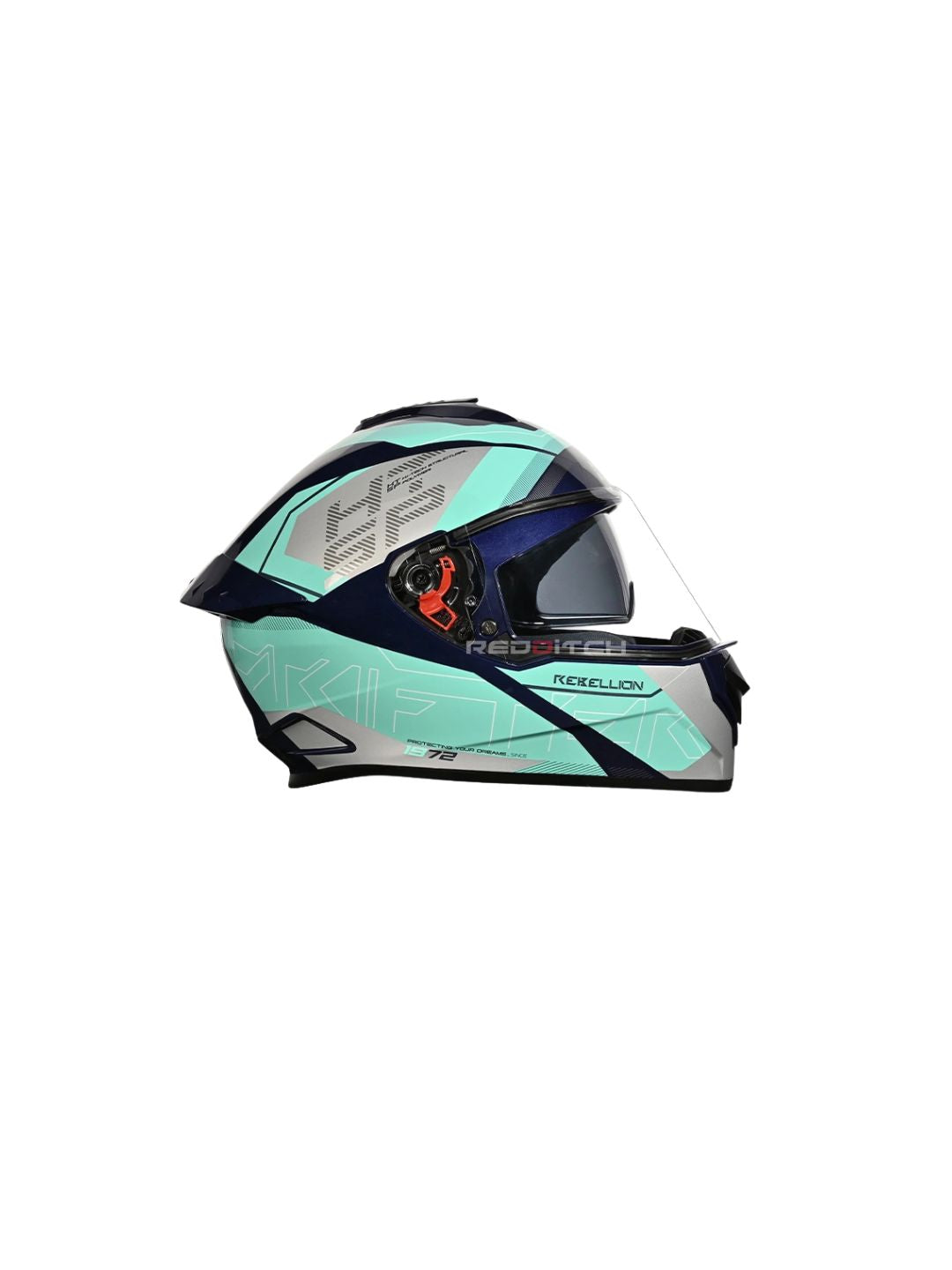 DRIFTER D6 REBELLION BLUE TURQUOISE N1 BLUE – Premium motorcycle helmet with a striking blue and turquoise design. Provides superior protection, comfort, and a secure fit for every ride. Available at the **best helmet shop in India**.