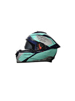 DRIFTER D6 REBELLION BLUE TURQUOISE N1 BLUE – Premium motorcycle helmet with a striking blue and turquoise design. Provides superior protection, comfort, and a secure fit for every ride. Available at the **best helmet shop in India**.